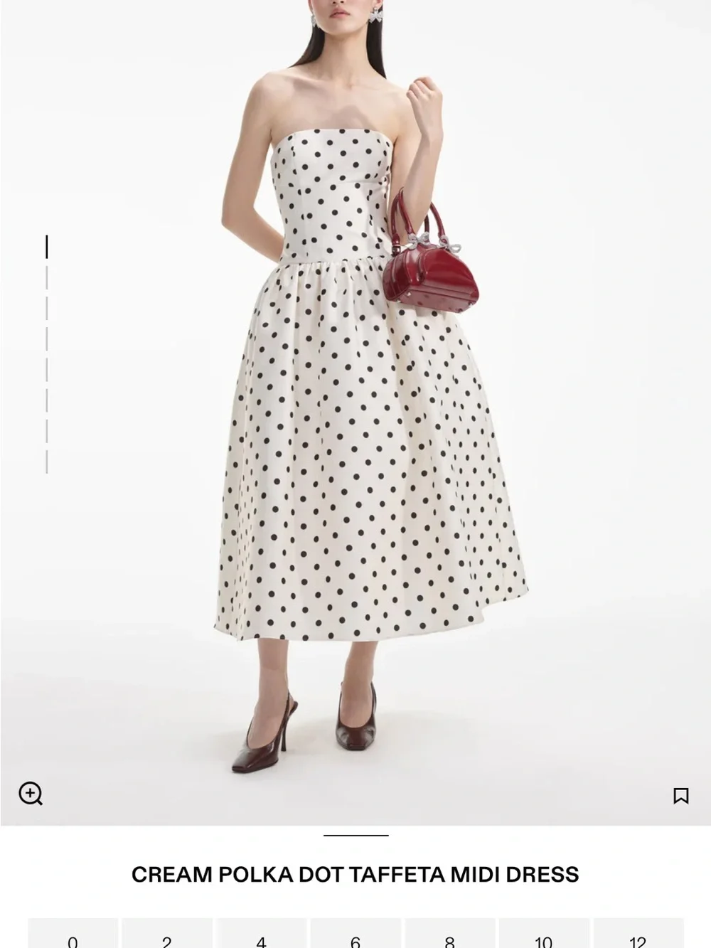 Self Portrait Strapless Midi Polka Dot Gown - Picture 1 of 6